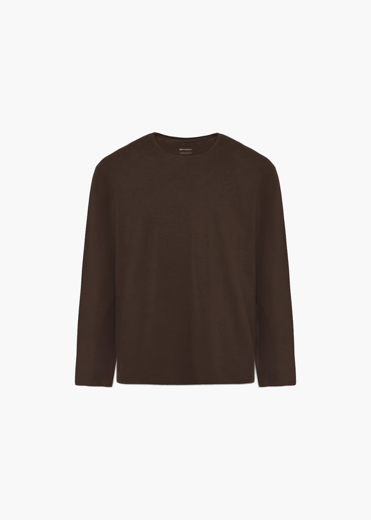 camiseta-algodon-organico-sin-logos-manga-larga-marron